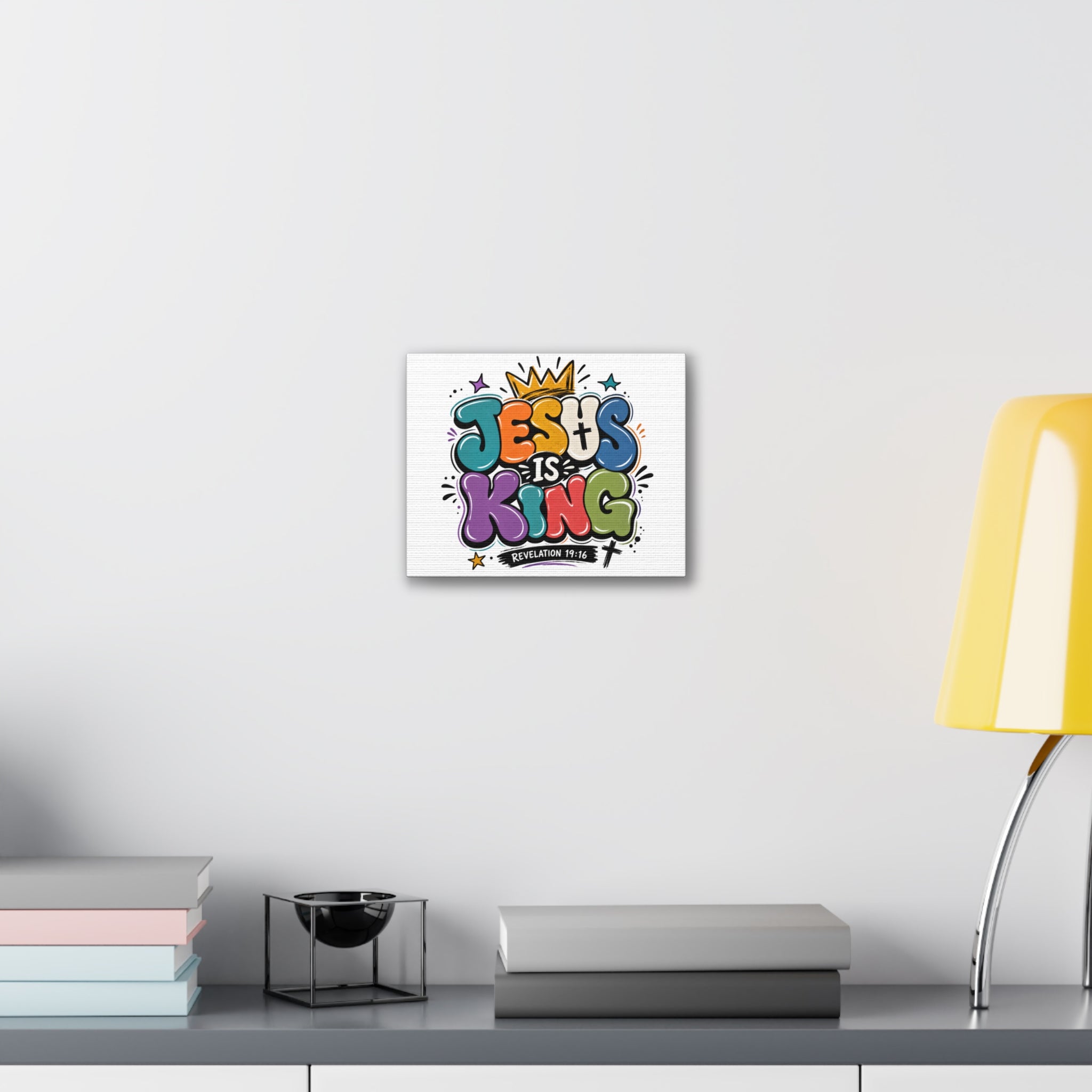 Bright & Bubbly Jesus Is King Canvas