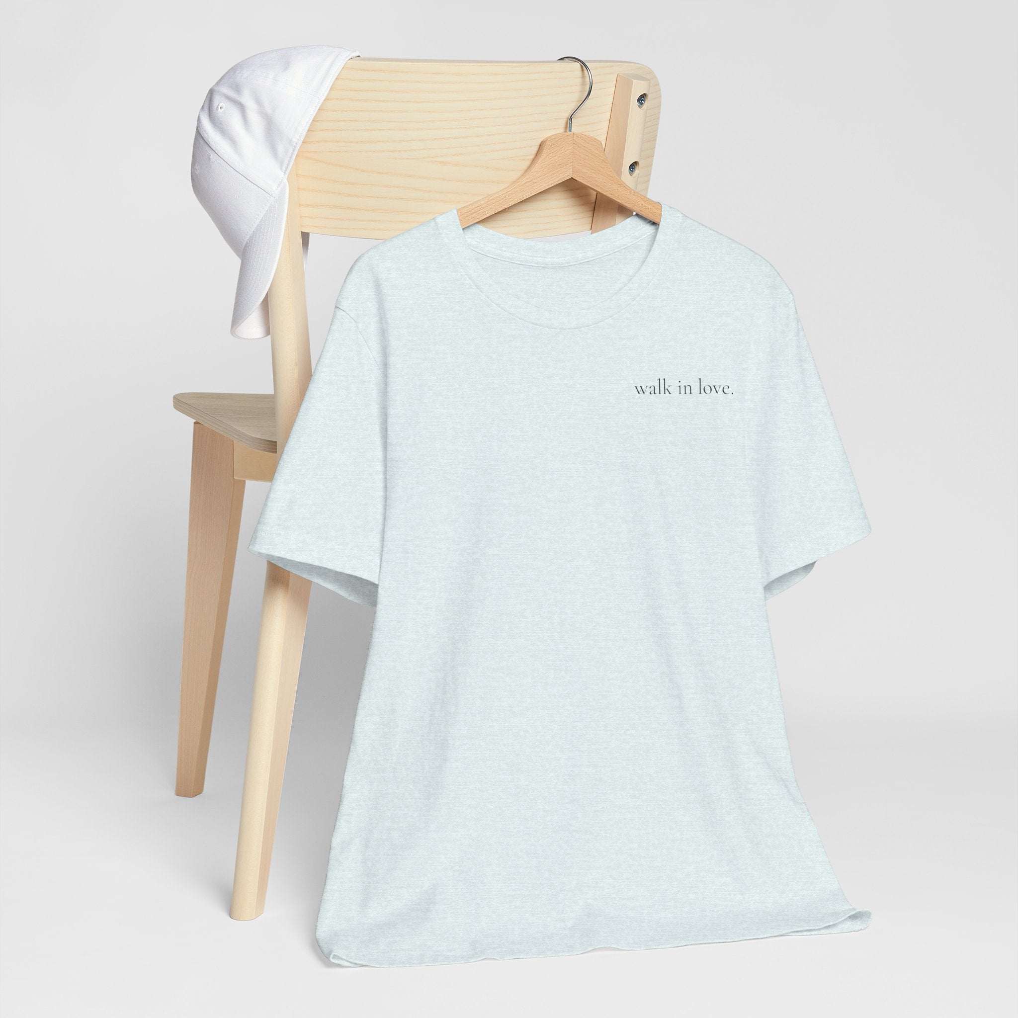 walk in love T-Shirt | minimalist script chest print
