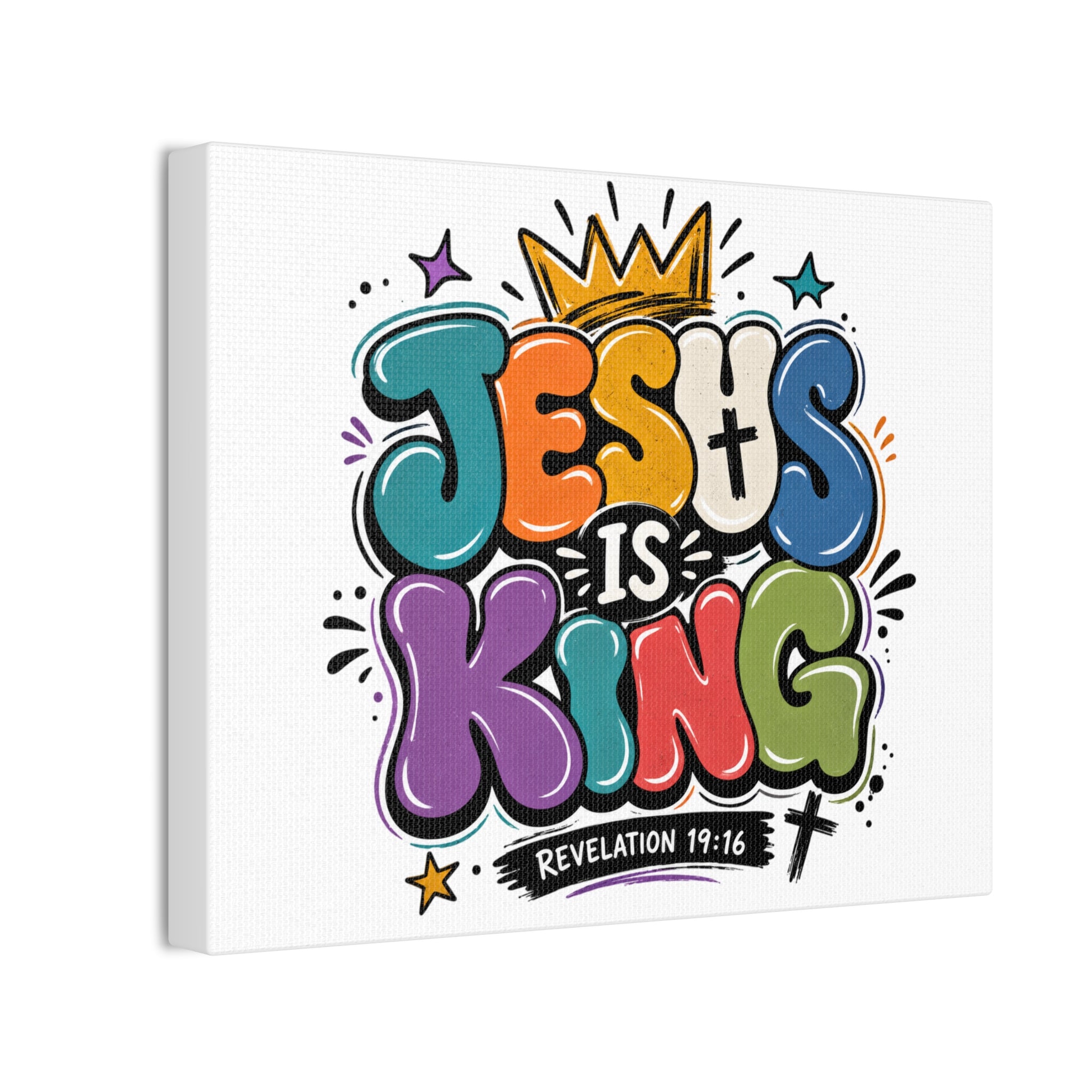 Bright & Bubbly Jesus Is King Canvas