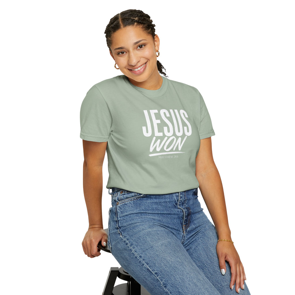 Jesus Won T-Shirt | Christian Faith Tee, Inspirational Religious Shirt