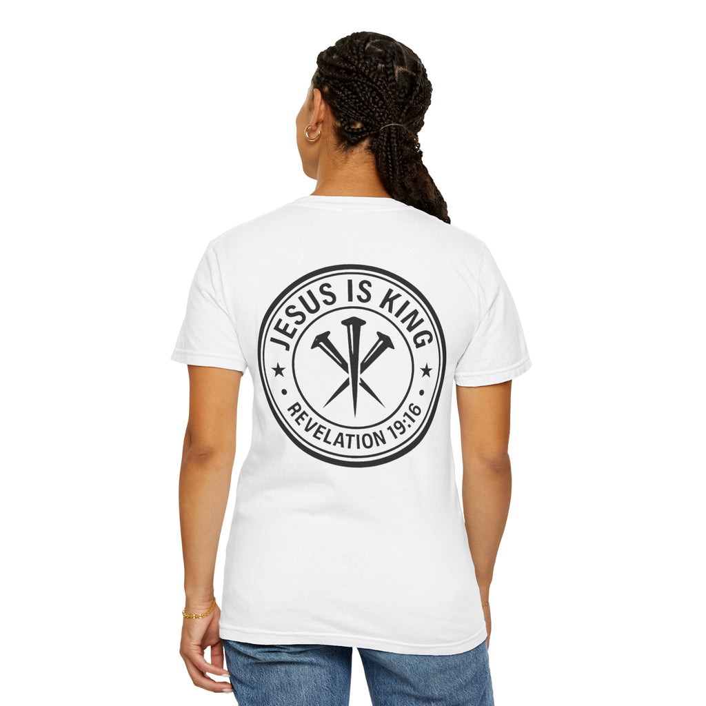 Jesus Is King T-Shirt | Revelation 19:16 Cross Nails Logo