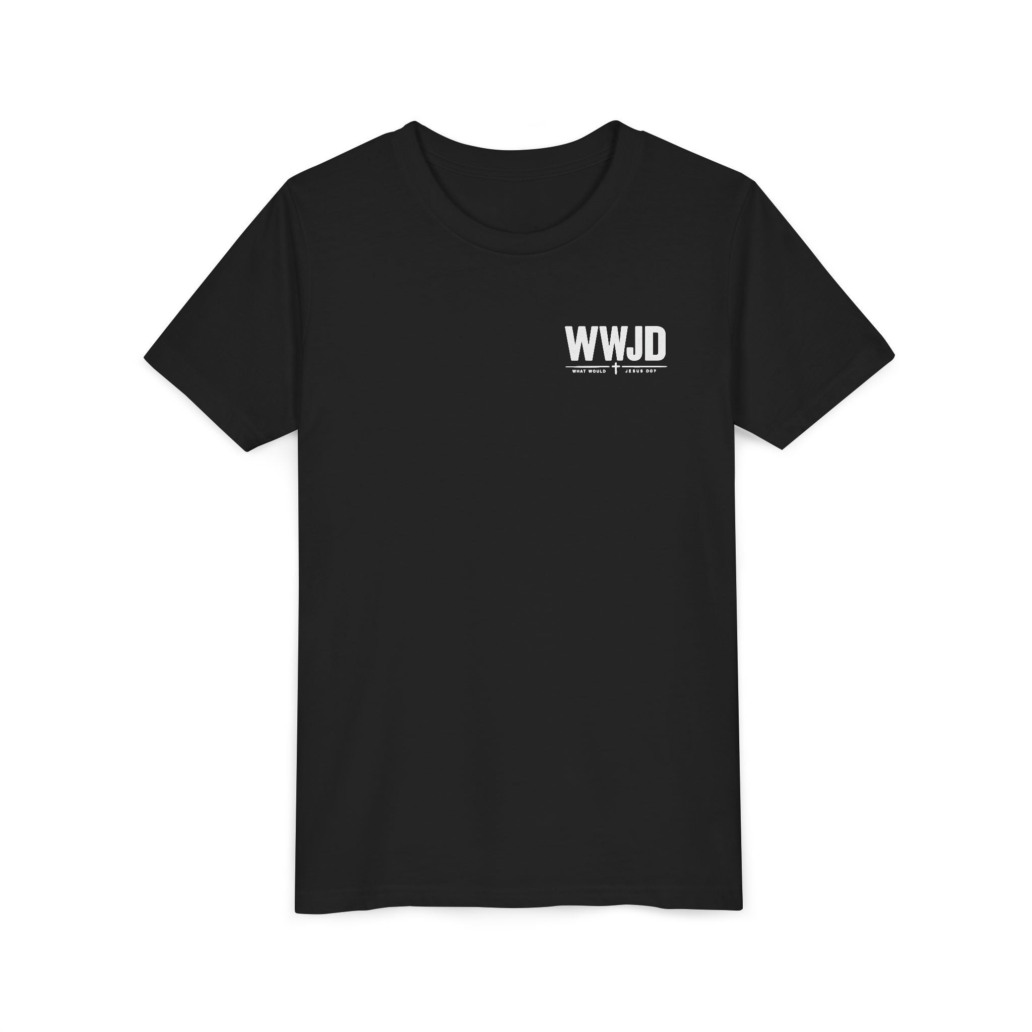 Youth Tee "WWJD" Minimalist Christian Graphic Shirt