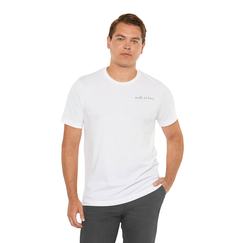 walk in love T-Shirt | minimalist script chest print
