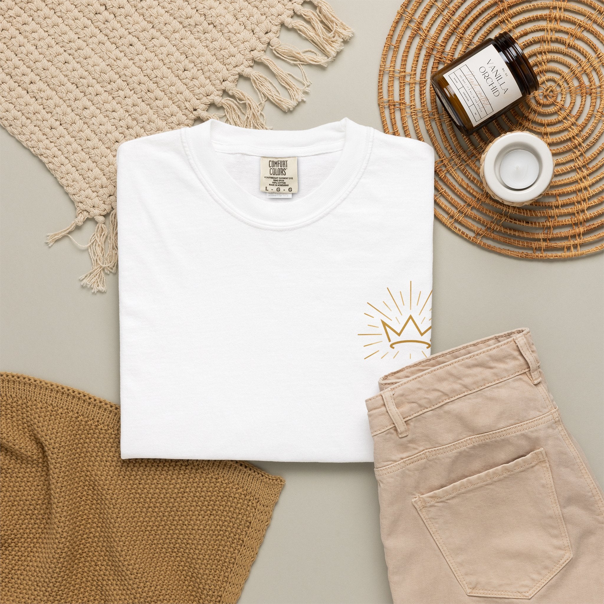 Jesus Is King T-shirt | Crown and Rays Christian Faith Tee