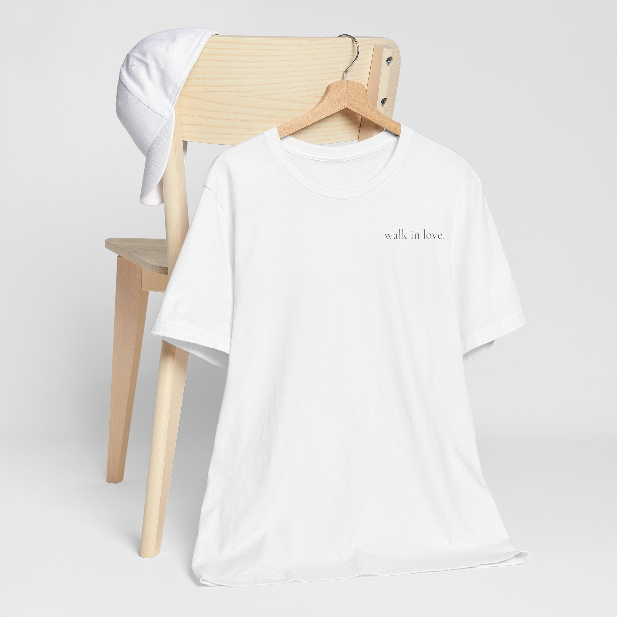 walk in love T-Shirt | minimalist script chest print