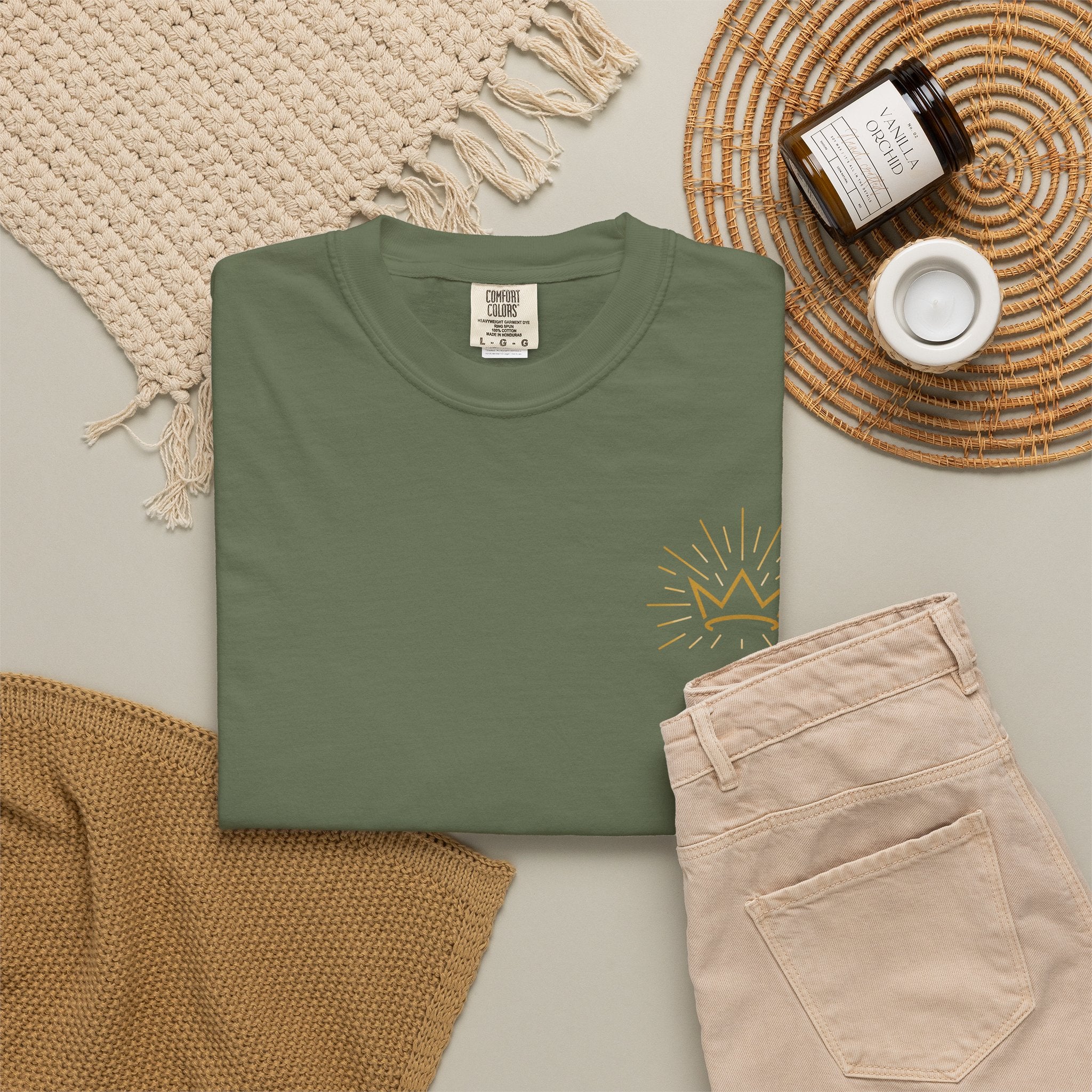 Jesus Is King T-shirt | Crown and Rays Christian Faith Tee