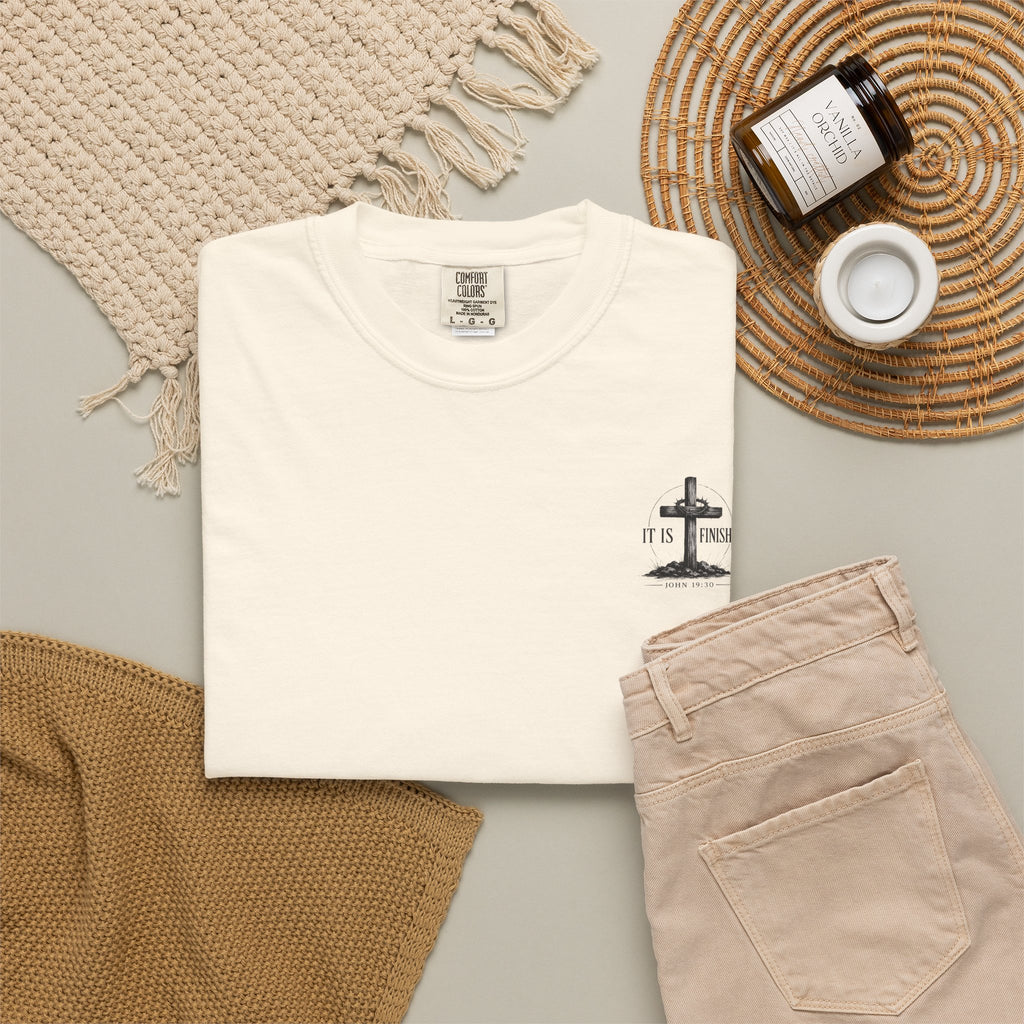 It Is Finished cross T-Shirt | John 19:30, Christian faith shirt