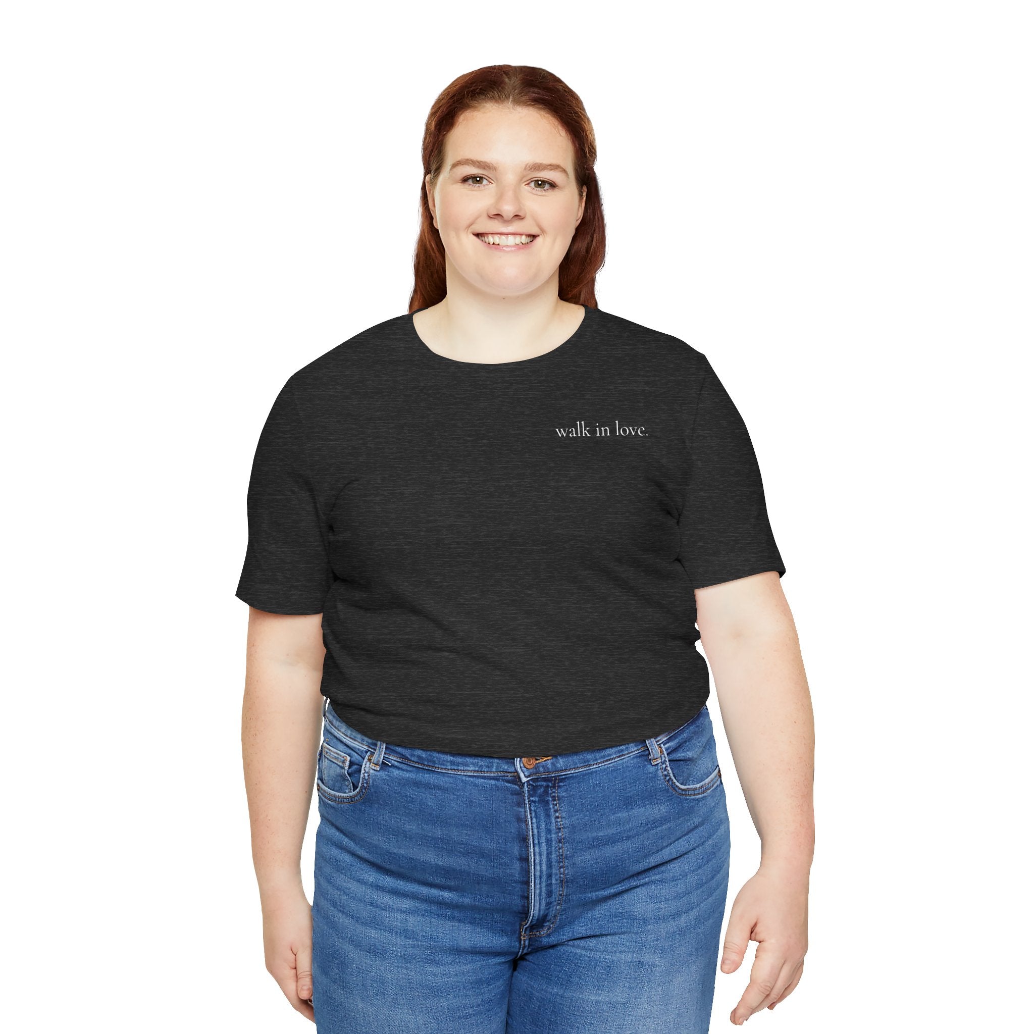 walk in love T-Shirt | minimalist script chest print