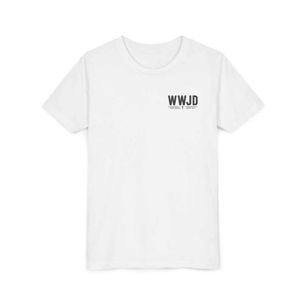 Youth Tee "WWJD" Minimalist Christian Graphic Shirt