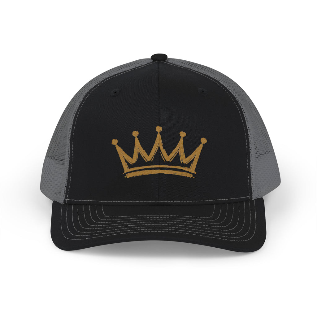 Gold Crown Graphic Snapback Trucker Cap | Mesh Back Hat