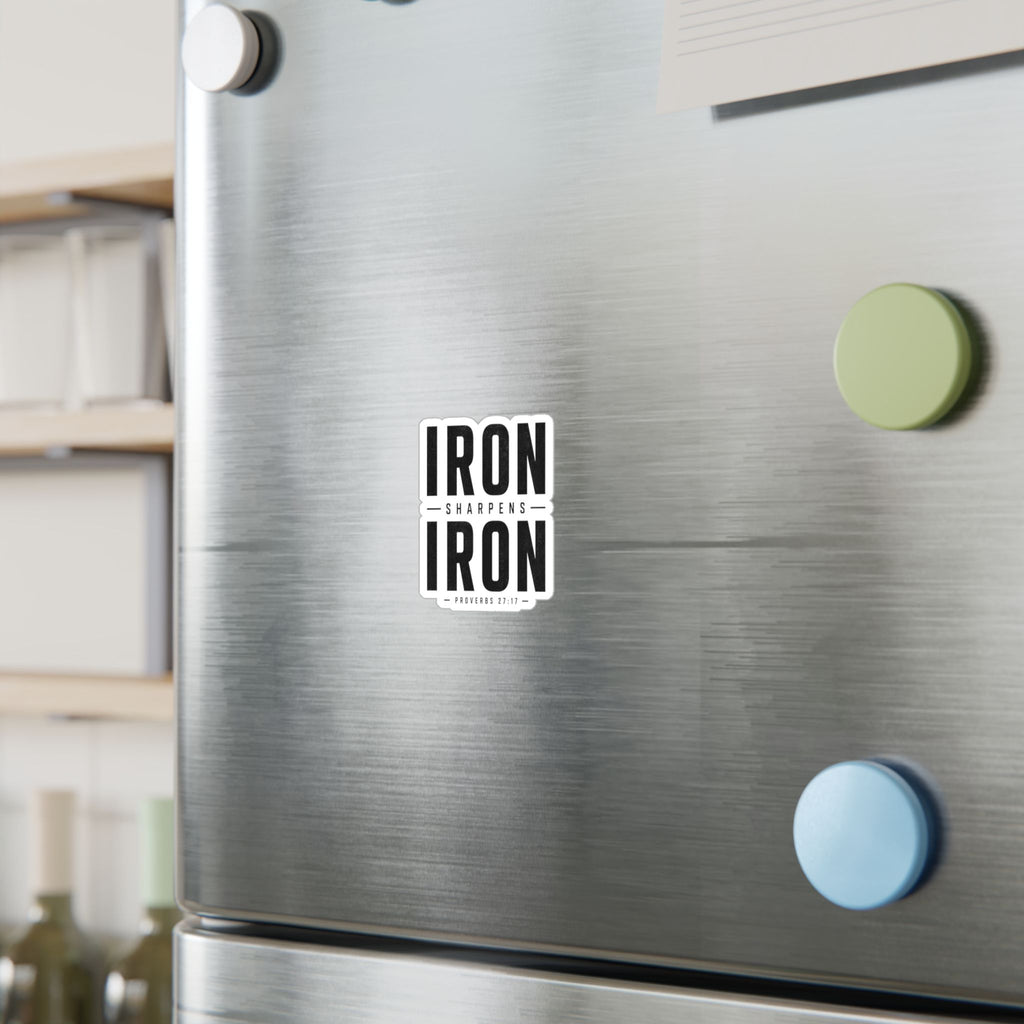 Iron Sharpens Iron Sticker | Kiss-Cut Vinyl Decal, Proverbs 27:17