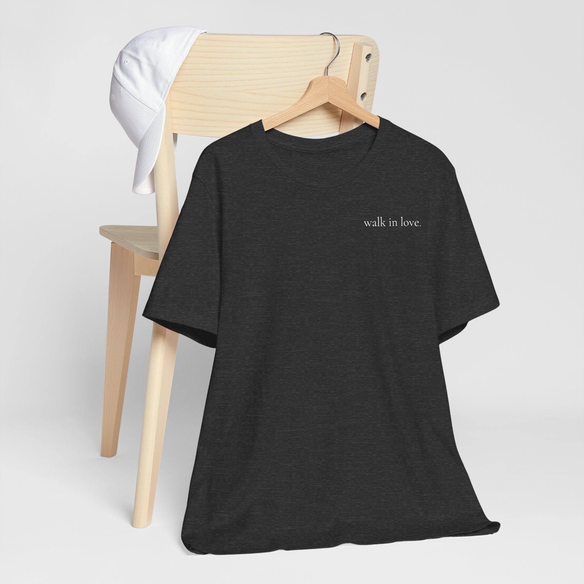 walk in love T-Shirt | minimalist script chest print