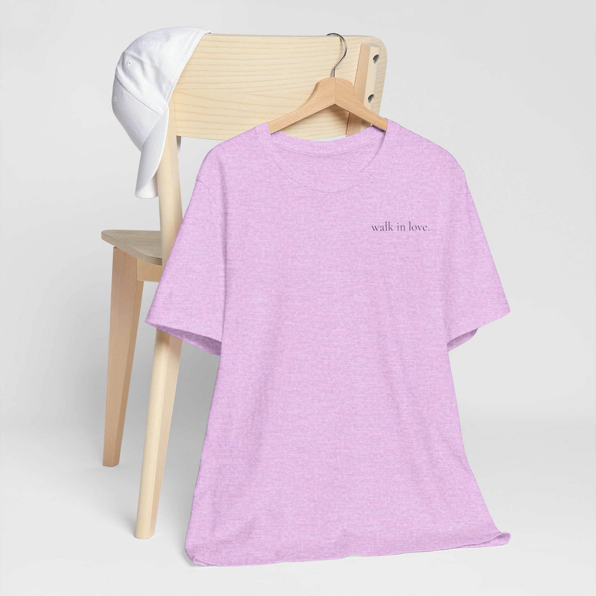 walk in love T-Shirt | minimalist script chest print