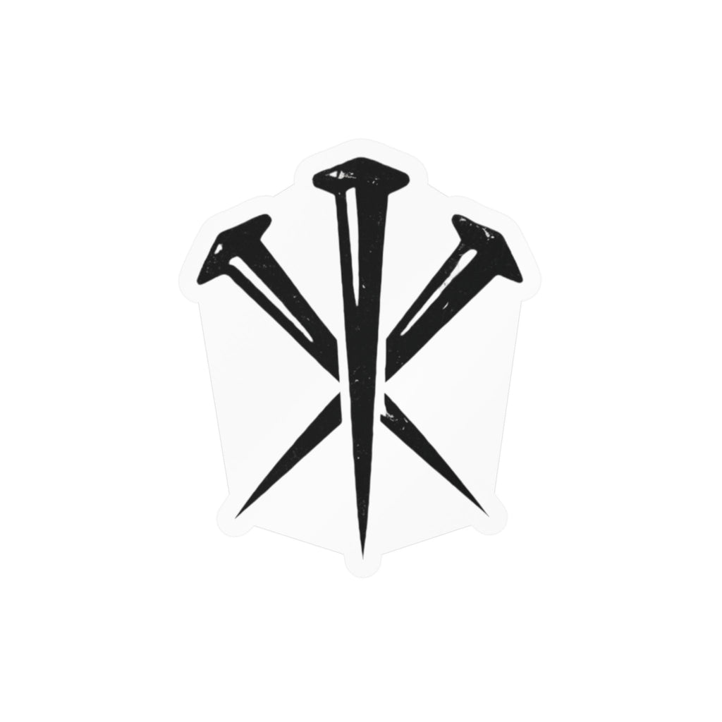 Three Crossed Nails Kiss-Cut Vinyl Decal | Industrial Nail Logo