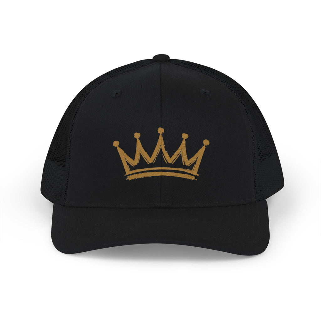 Gold Crown Graphic Snapback Trucker Cap | Mesh Back Hat