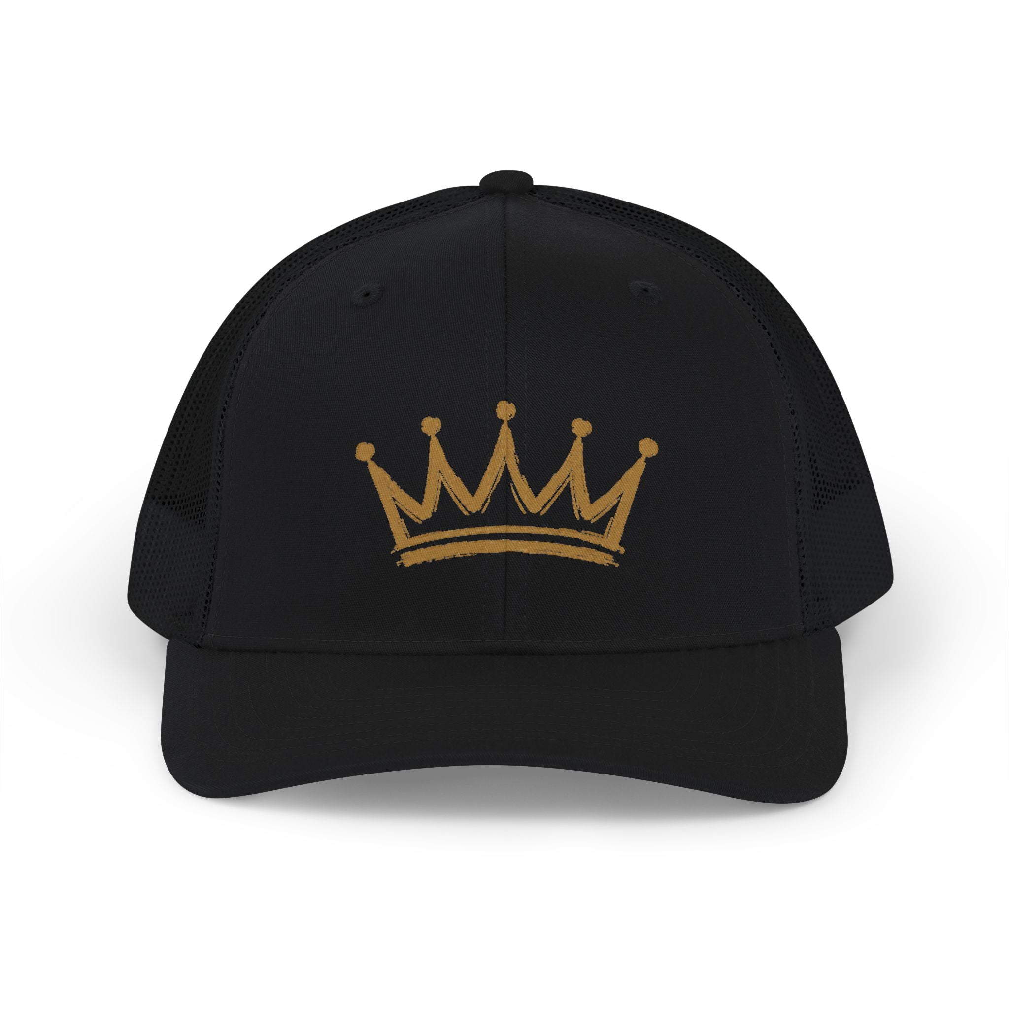 Gold Crown Graphic Snapback Trucker Cap | Mesh Back Hat