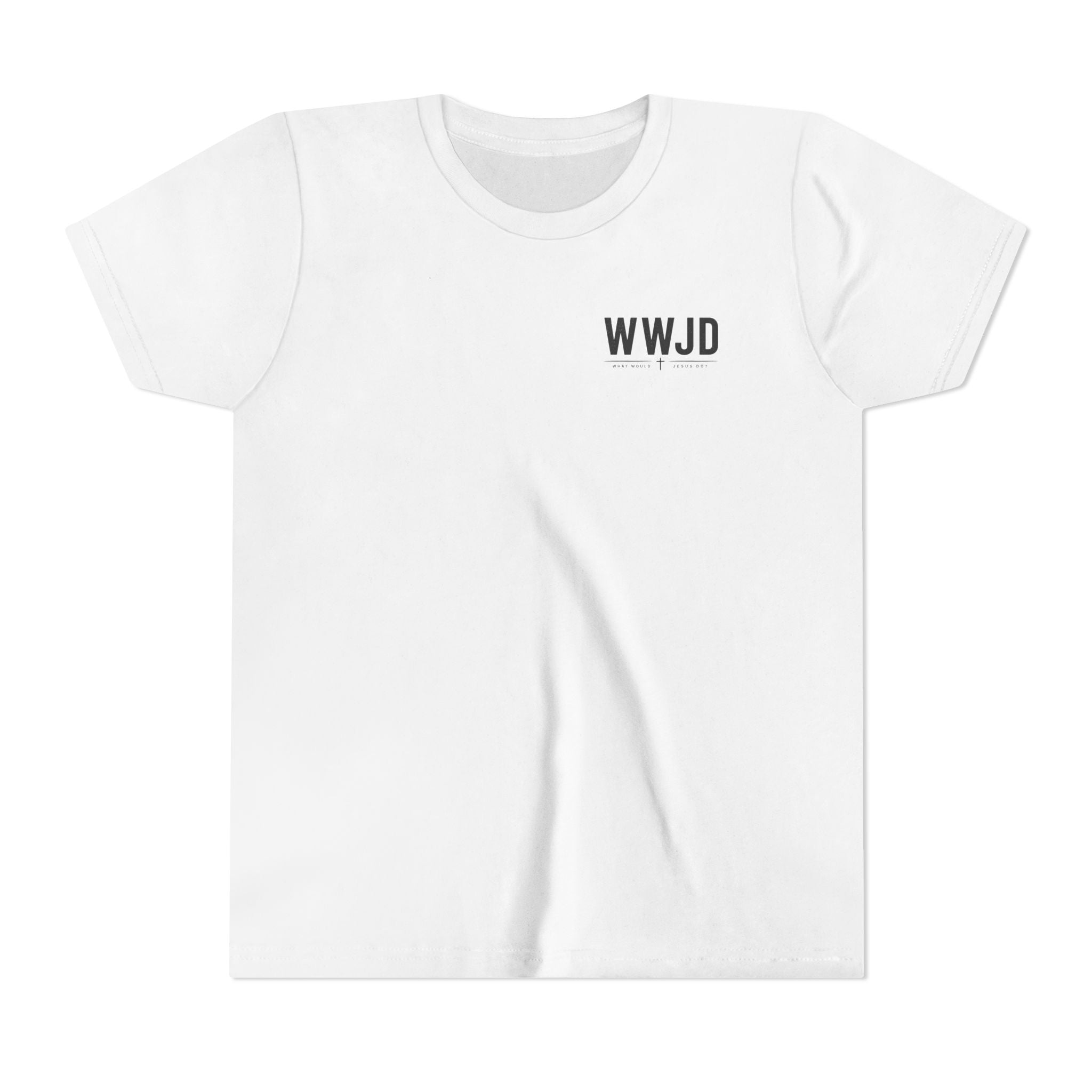 Youth Tee "WWJD" Minimalist Christian Graphic Shirt