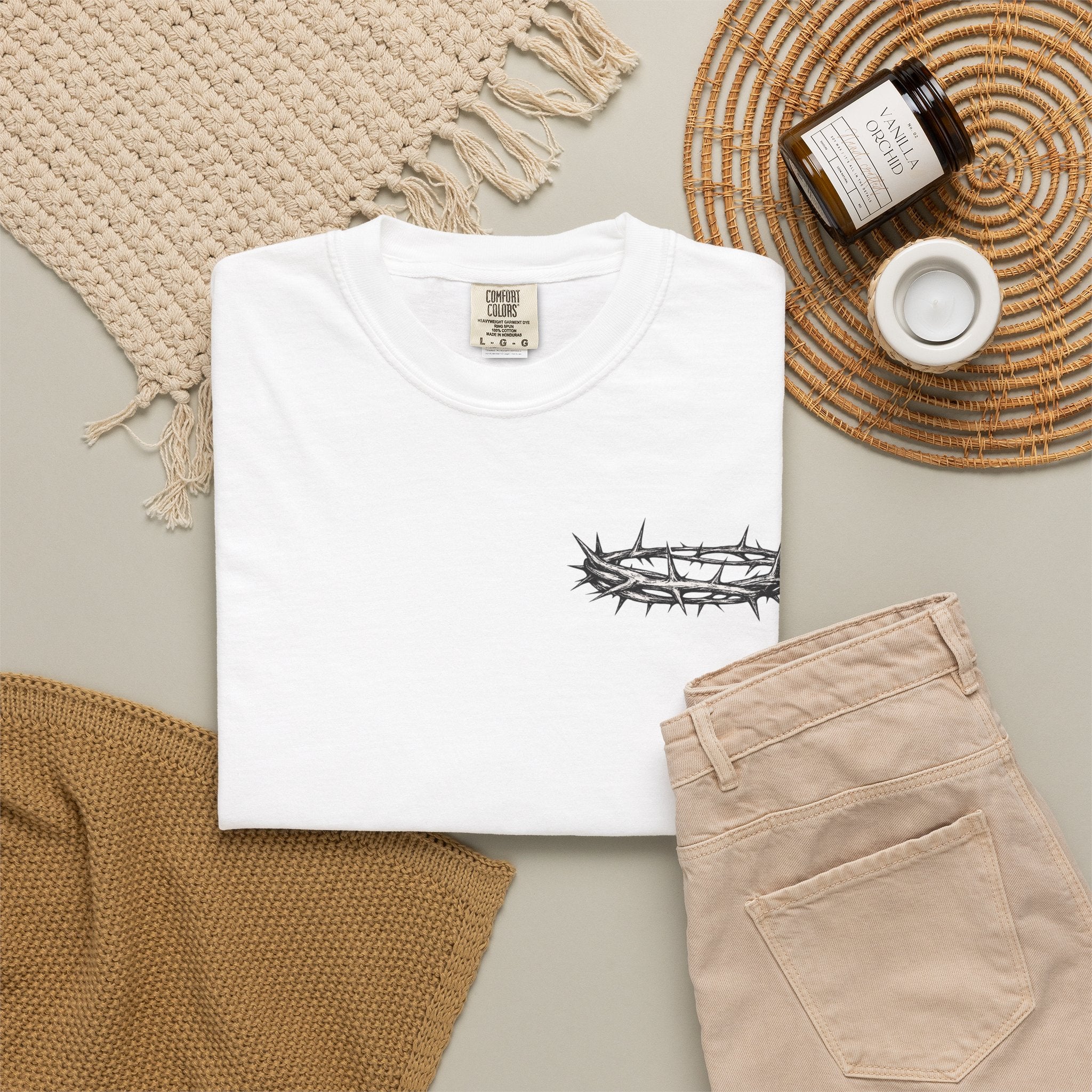 Jesus Is King T-Shirt | Christian Faith Cross Crown of Thorns Tee