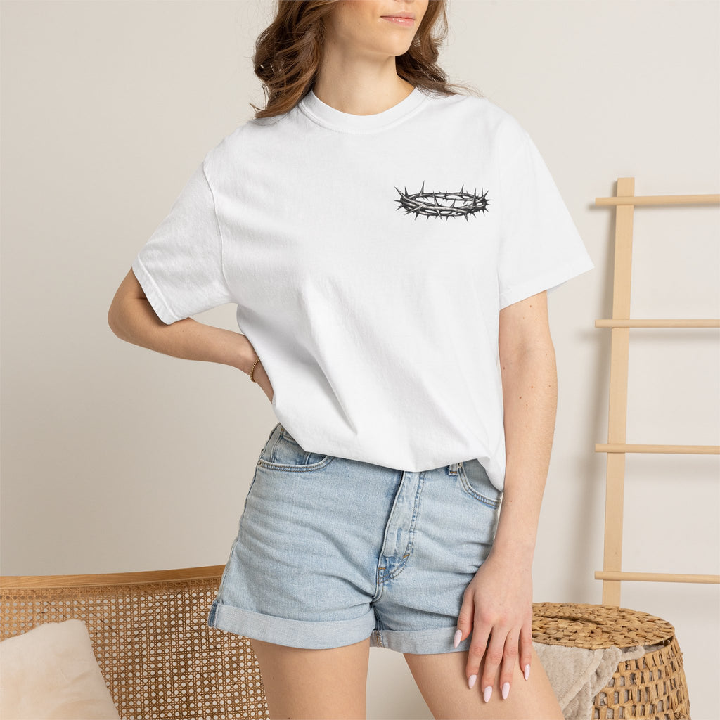 Jesus Is King T-Shirt | Christian Faith Cross Crown of Thorns Tee