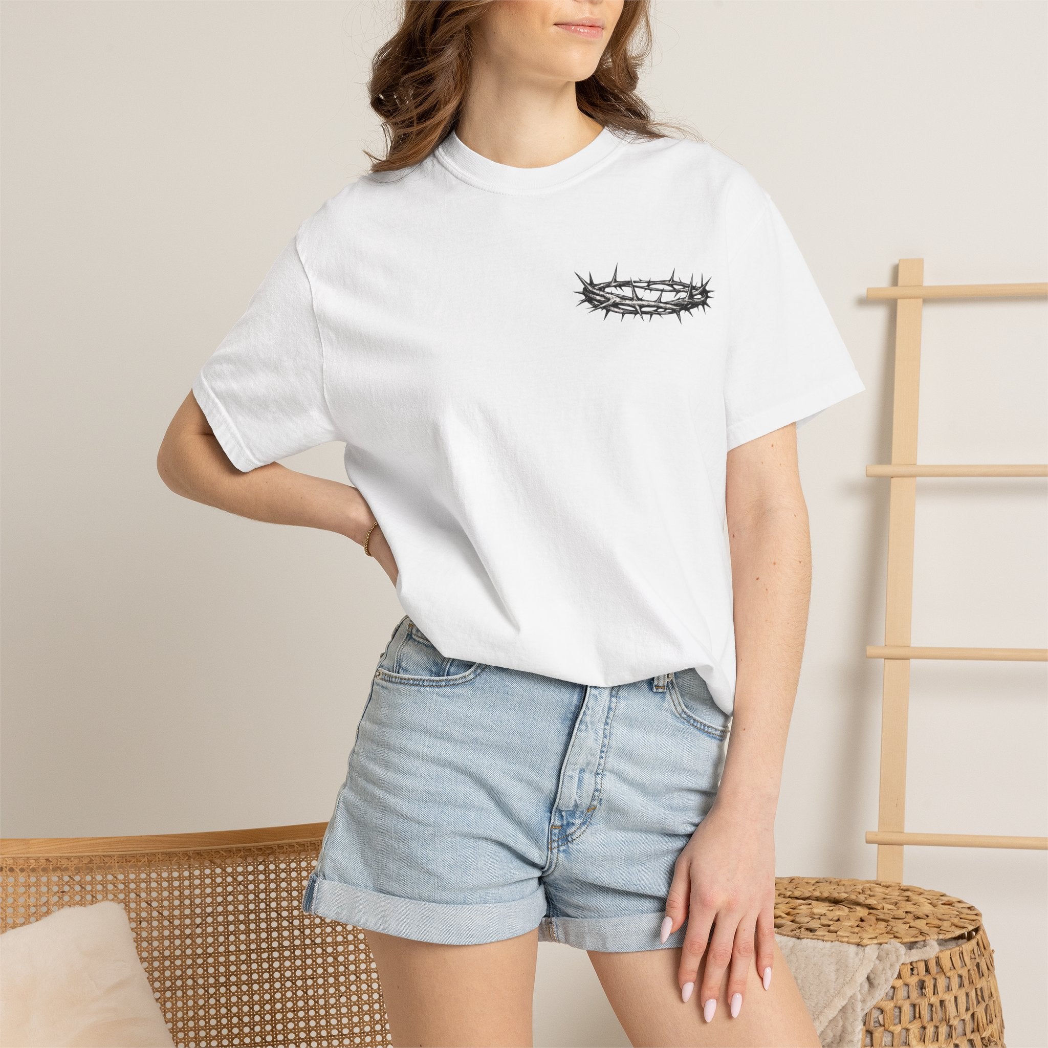 Jesus Is King T-Shirt | Christian Faith Cross Crown of Thorns Tee