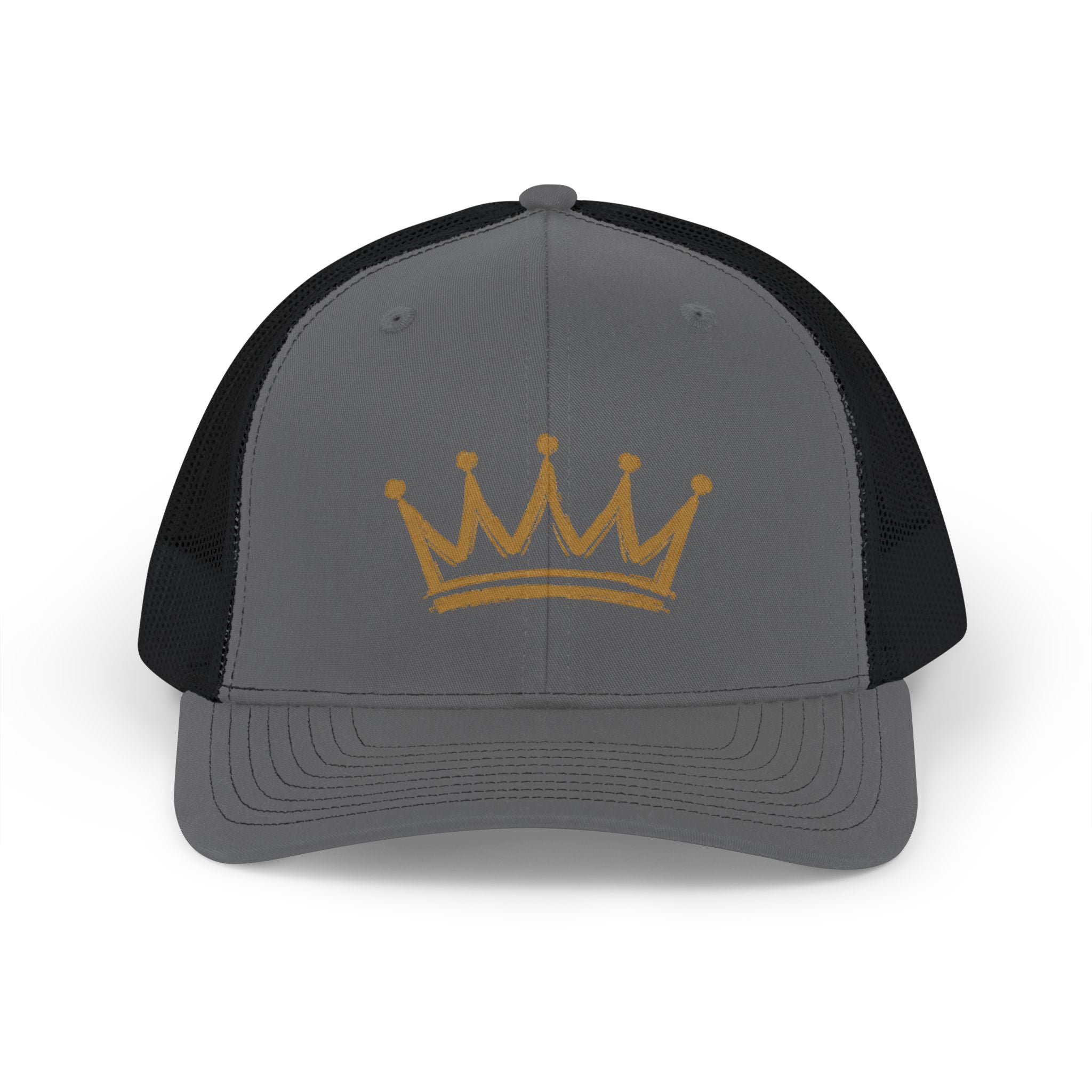 Gold Crown Graphic Snapback Trucker Cap | Mesh Back Hat