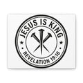 Jesus Is King logo Canvas, Revelation 19:16 religious wall art