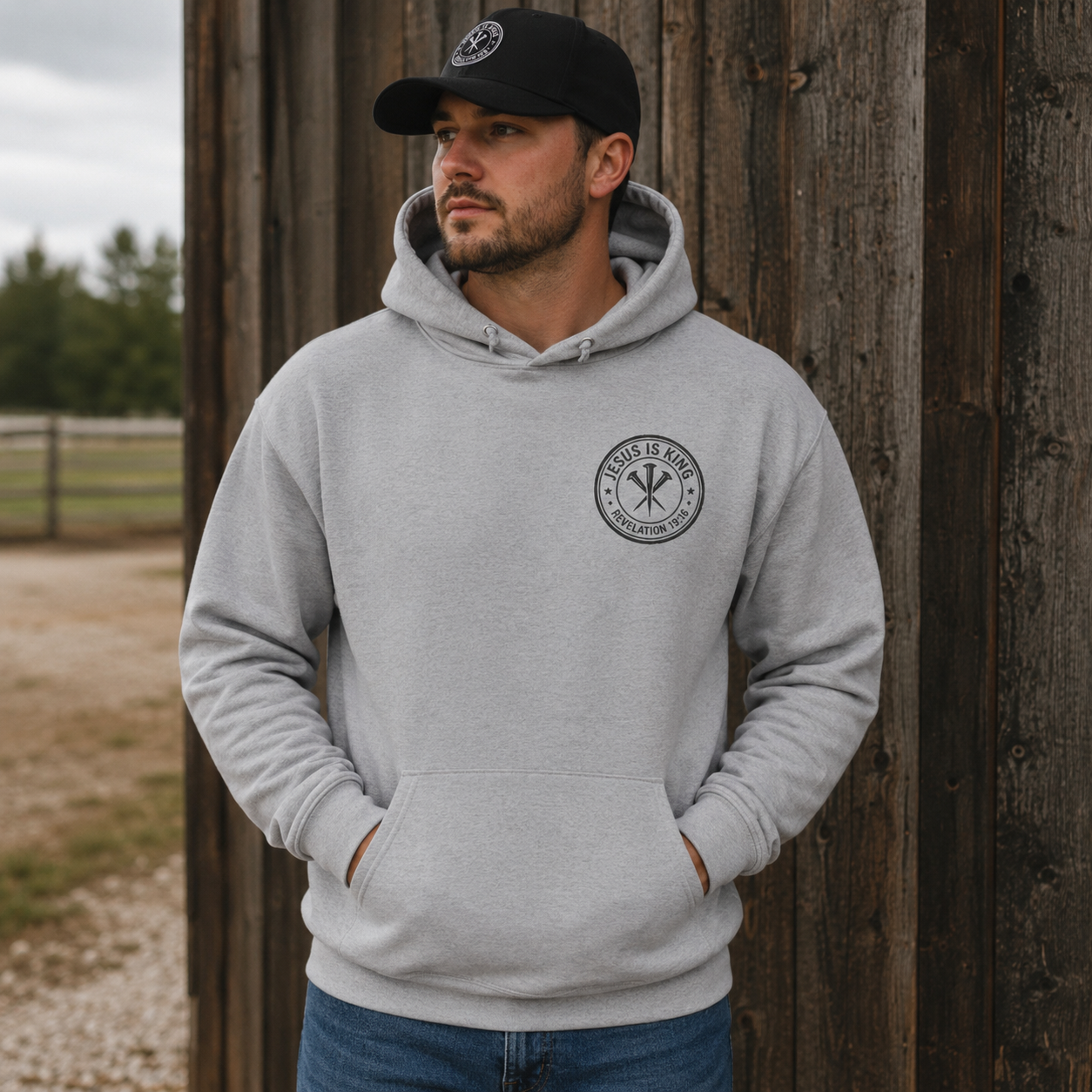 Jesus is King | 3 Nails Compass Hooded Sweatshirt