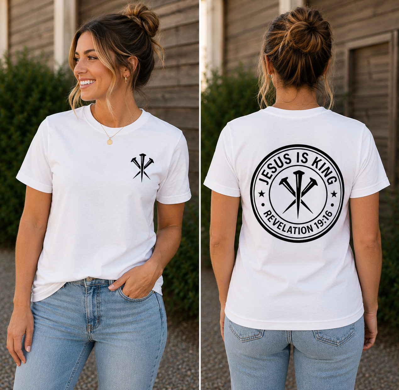 Three Nails - Jesus is King Tee